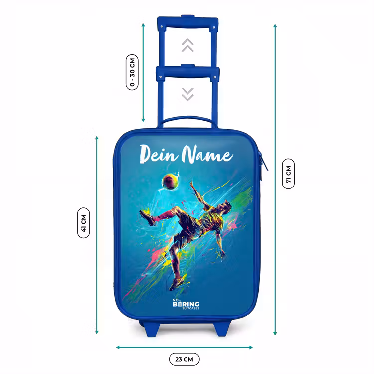 Neon - Voetbal - Schop - Kleurrijk Kinderkoffer - Blauw klein -productfoto_formaten