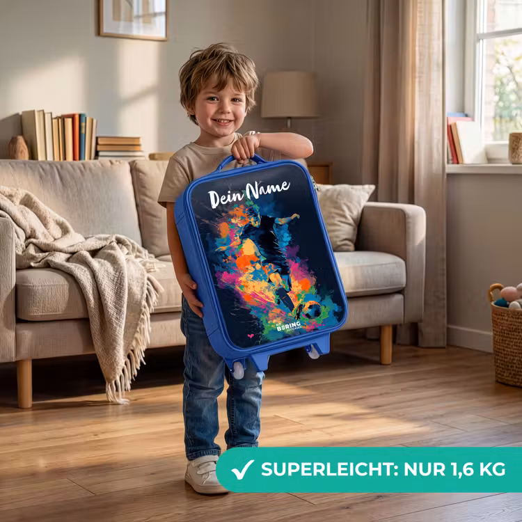 Neon - Voetballer - Kleurrijk Kinderkoffer - Blauw klein -sfeer2_DE