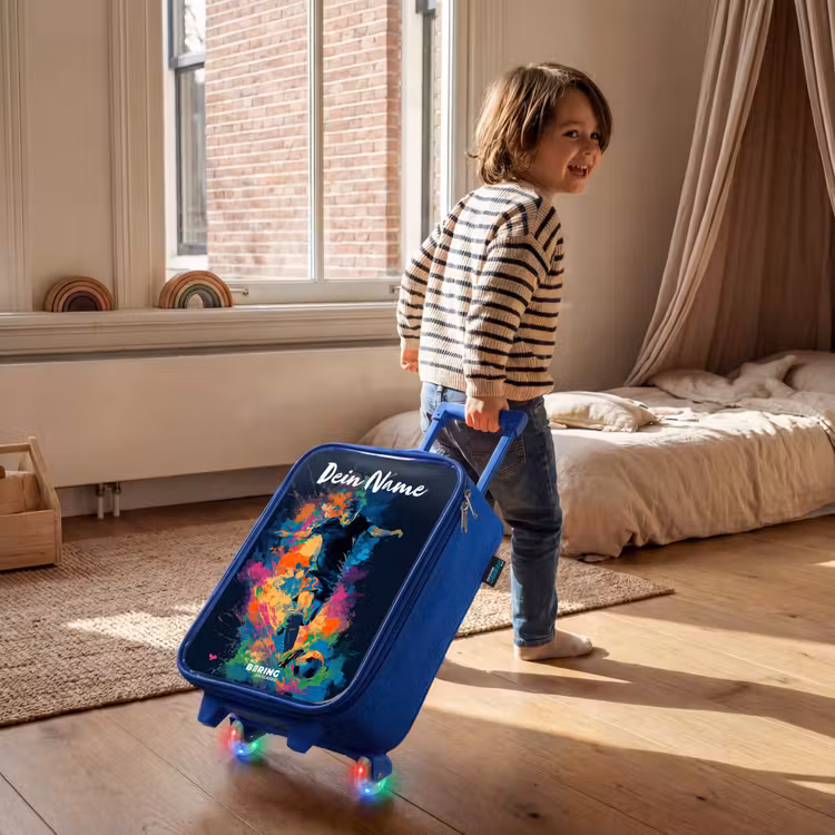 Neon - Voetballer - Kleurrijk Kinderkoffer - Blauw klein -sfeer1