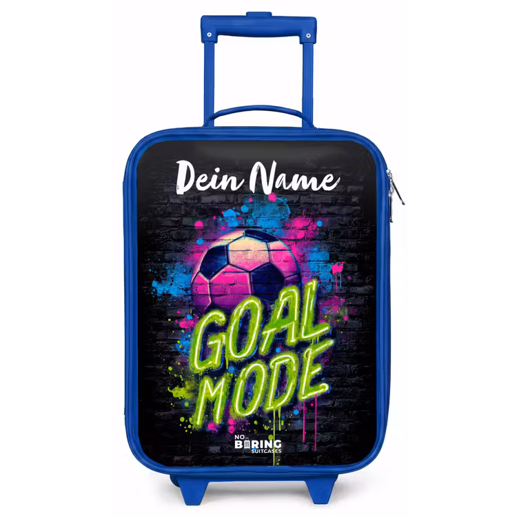 Neon - Graffiti - Voetbal - Kleurrijk Kinderkoffer - Blauw klein -zz3dotto