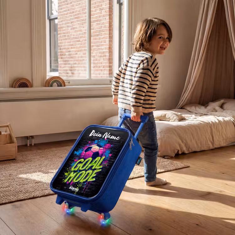 Neon - Graffiti - Voetbal - Kleurrijk Kinderkoffer - Blauw klein -sfeer1