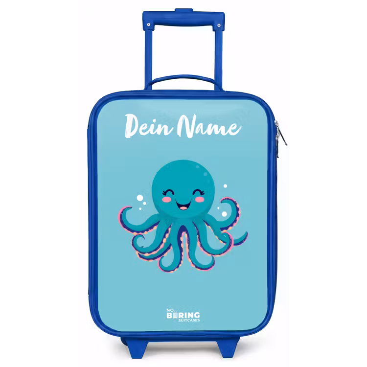 Octopus - Water - Blauw Kinderkoffer - Blauw klein -zz3dotto