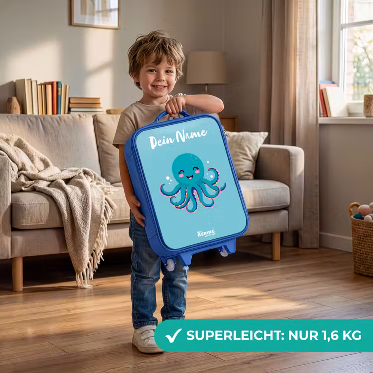 Octopus - Water - Blauw Kinderkoffer - Blauw klein -sfeer2_DE