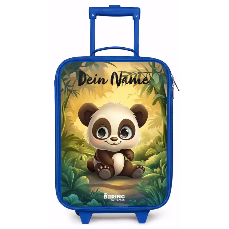 Panda - Bamboebos - Groen Kinderkoffer - Blauw klein -zz3dotto