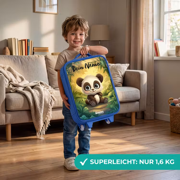 Panda - Bamboebos - Groen Kinderkoffer - Blauw klein -sfeer2_DE