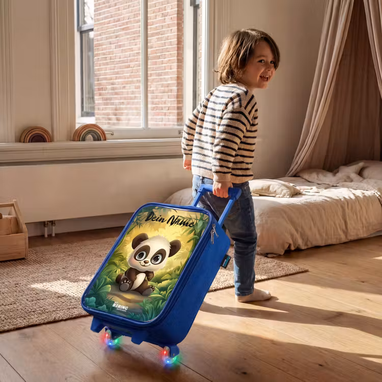 Panda - Bamboebos - Groen Kinderkoffer - Blauw klein -sfeer1