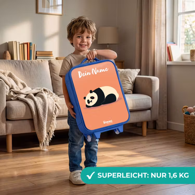 Panda - Slapen - Oranje Kinderkoffer - Blauw klein -sfeer2_DE