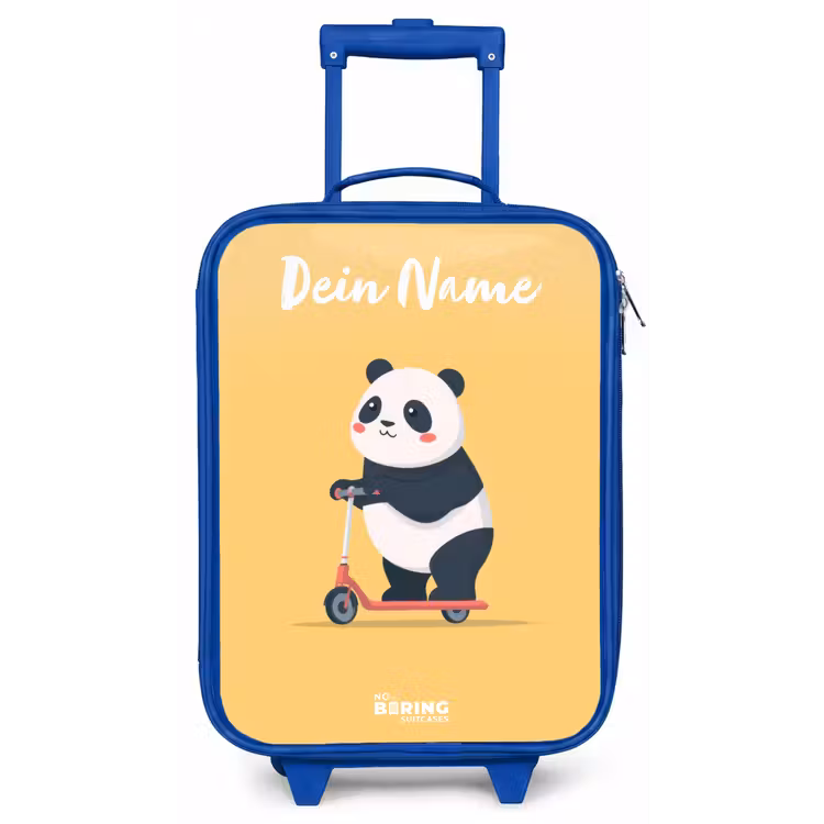 Panda - Step - Geel Kinderkoffer - Blauw klein -zz3dotto
