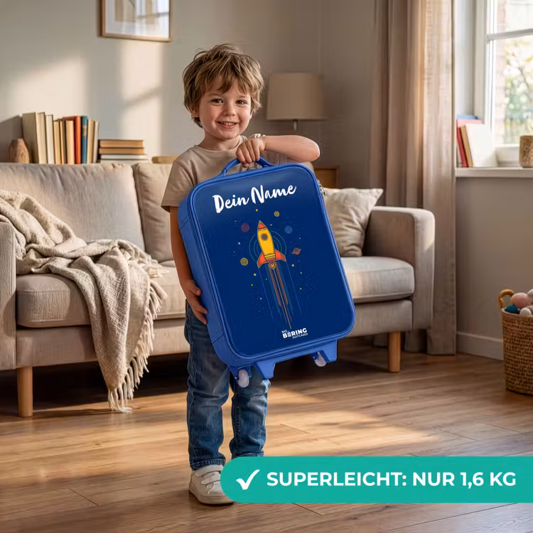Raket - Planeten - Sterren Kinderkoffer - Blauw klein -sfeer2_DE