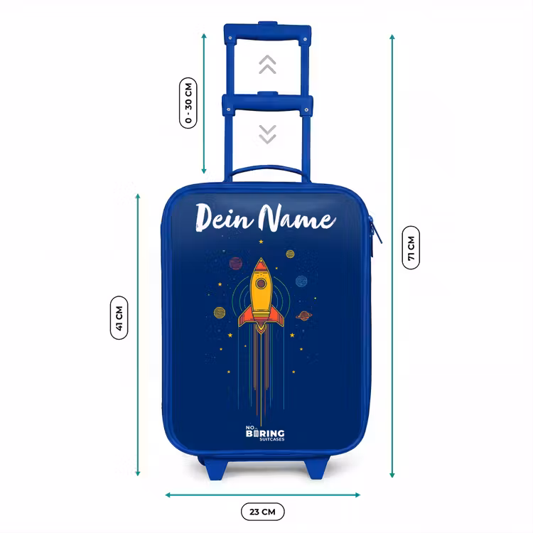Raket - Planeten - Sterren Kinderkoffer - Blauw klein -productfoto_formaten