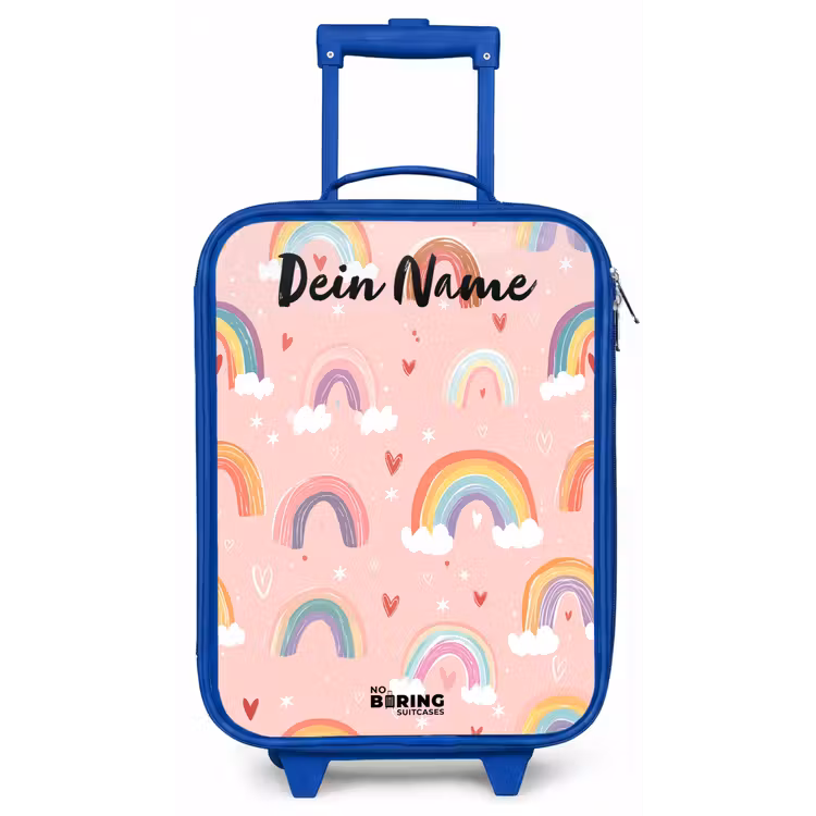 Regenboog - Patroon - Pastel Kinderkoffer - Blauw klein -zz3dotto