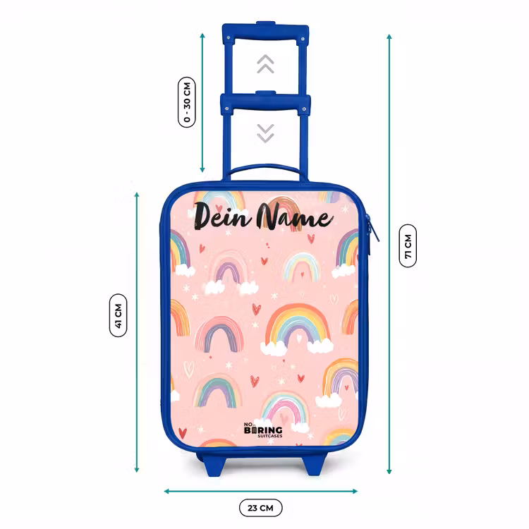 Regenboog - Patroon - Pastel Kinderkoffer - Blauw klein -productfoto_formaten