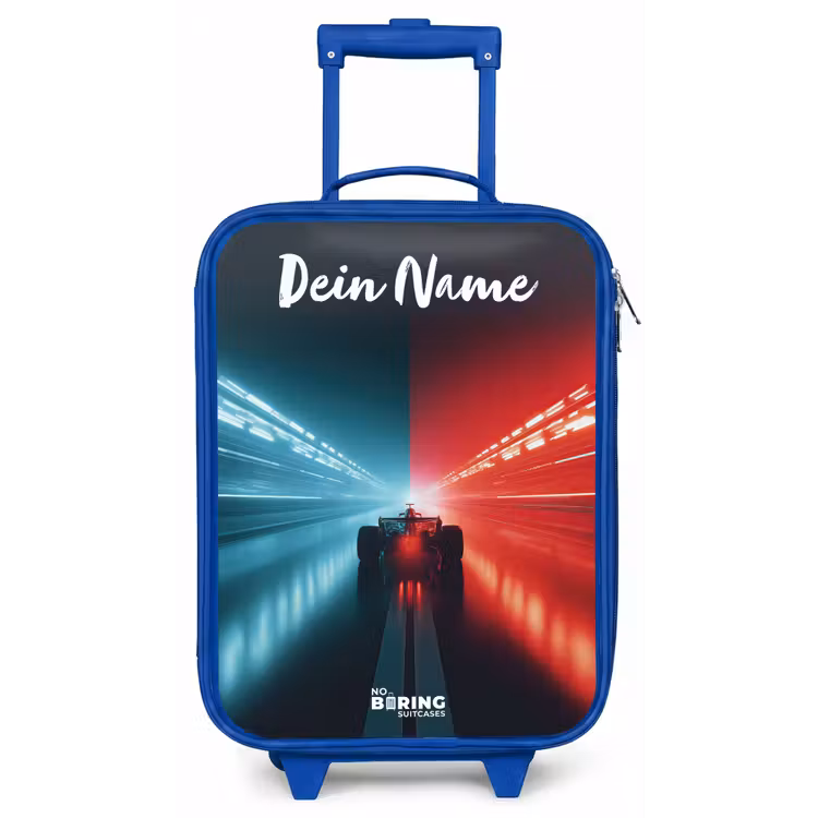 Raceauto - Verlichting - Neon - Rood Kinderkoffer - Blauw klein -zz3dotto