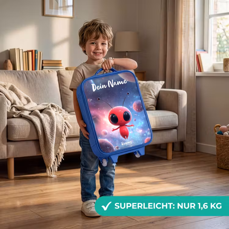 Rood Ruimtewezen in Kosmische Dans Kinderkoffer - Blauw klein -sfeer2_DE
