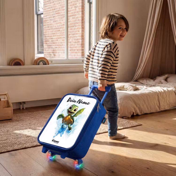 Schildpad - Water - Groen Kinderkoffer - Blauw klein -sfeer1