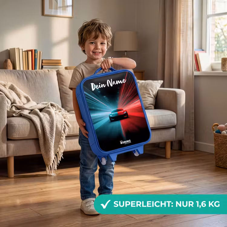 Sportauto - Blauw - Neon - Stad Kinderkoffer - Blauw klein -sfeer2_DE