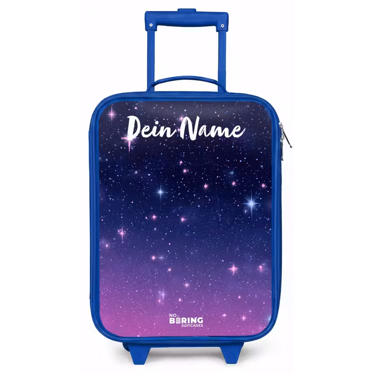 Sterren - Galaxy - Blauw - Roze Kinderkoffer - Blauw klein -zz3dotto
