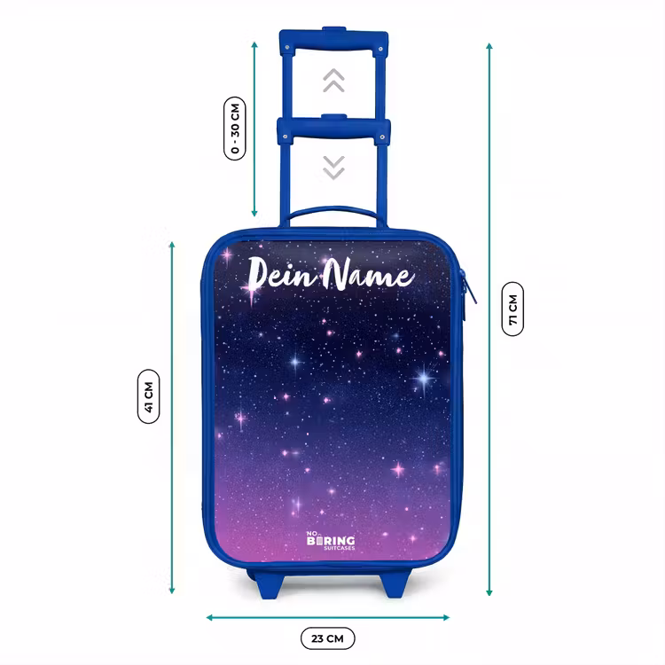 Sterren - Galaxy - Blauw - Roze Kinderkoffer - Blauw klein -productfoto_formaten