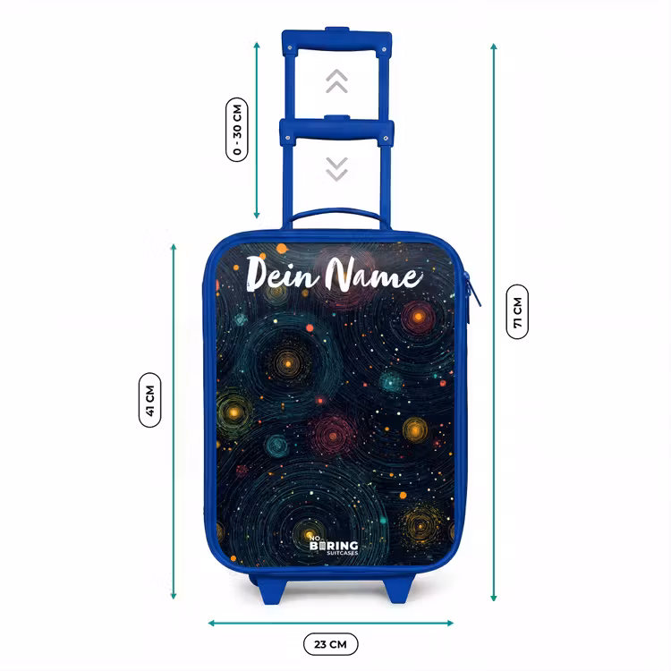Sterren - Planeten - Kleurrijk Kinderkoffer - Blauw klein -productfoto_formaten