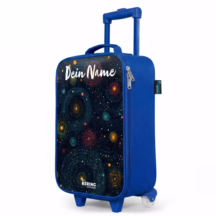 Sterren - Planeten - Kleurrijk Kinderkoffer - Blauw klein -productfoto_schuin
