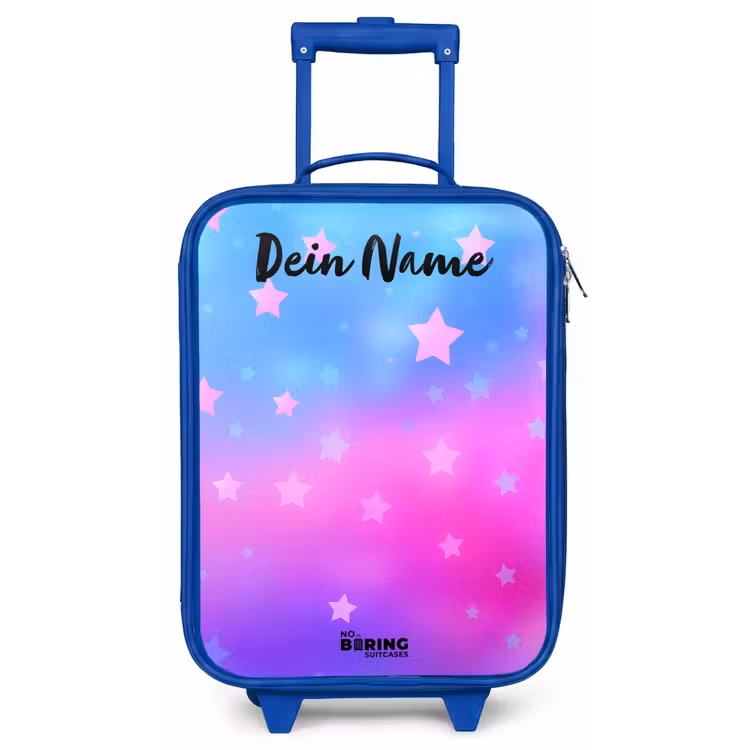 Sterren - Roze - Blauw Kinderkoffer - Blauw klein -zz3dotto