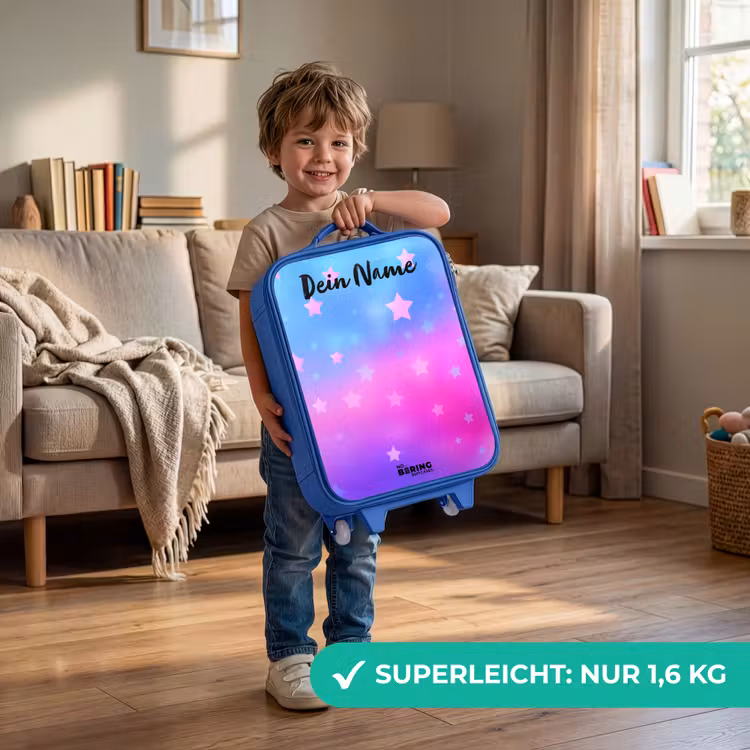 Sterren - Roze - Blauw Kinderkoffer - Blauw klein -sfeer2_DE