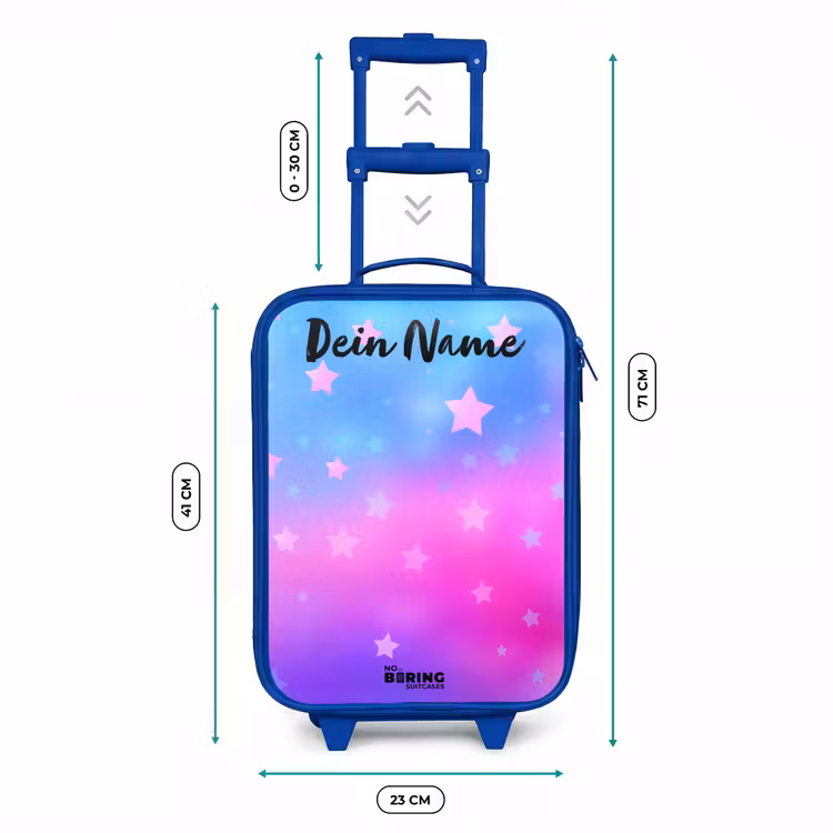 Sterren - Roze - Blauw Kinderkoffer - Blauw klein -productfoto_formaten
