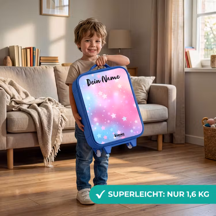 Sterren - Roze - Blauw Kinderkoffer - Blauw klein -sfeer2_DE