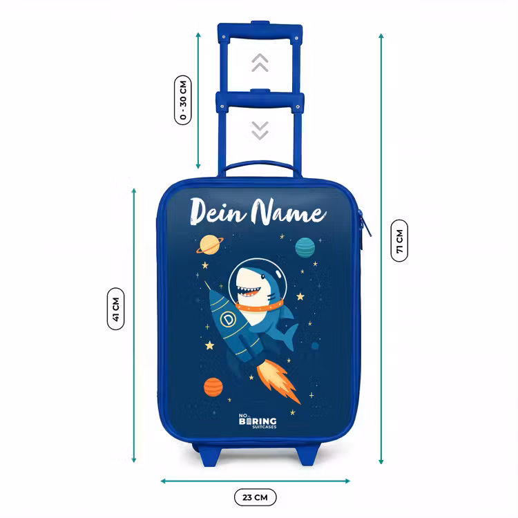 Dier - Ruimte - Planeet - Raket Kinderkoffer - Blauw klein -productfoto_formaten