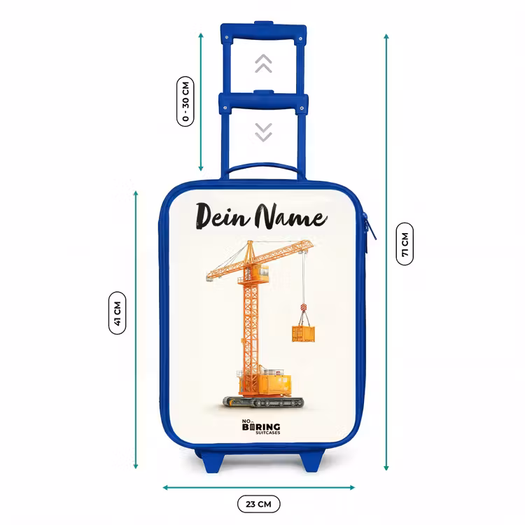 Torenkraan - Getekend - Oranje Kinderkoffer - Blauw klein -productfoto_formaten