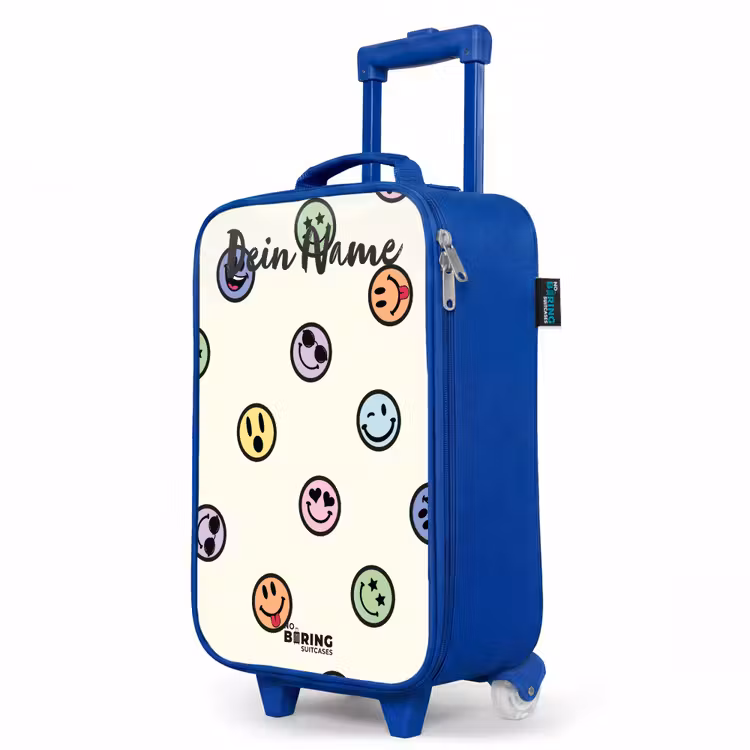 Speelse smiley-mix Kinderkoffer - Blauw klein -productfoto_schuin