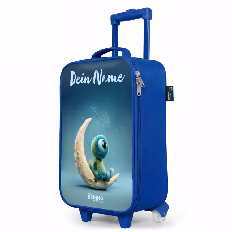 Dromerig Wezentje op de Maan Kinderkoffer - Blauw klein -productfoto_schuin