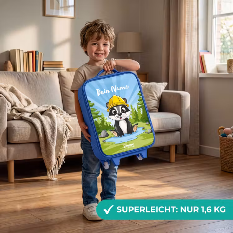 Wally werkbeer Kinderkoffer - Blauw klein -sfeer2_DE