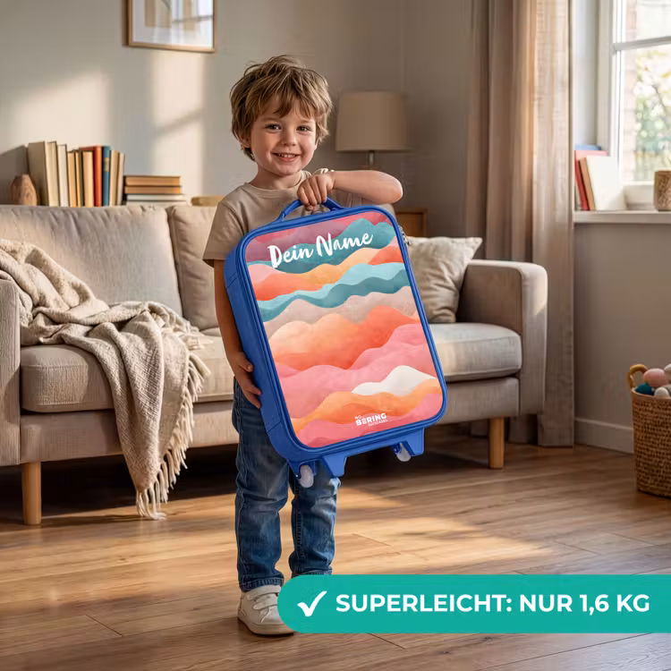 Golven - Kleurrijk - Abstract Kinderkoffer - Blauw klein -sfeer2_DE