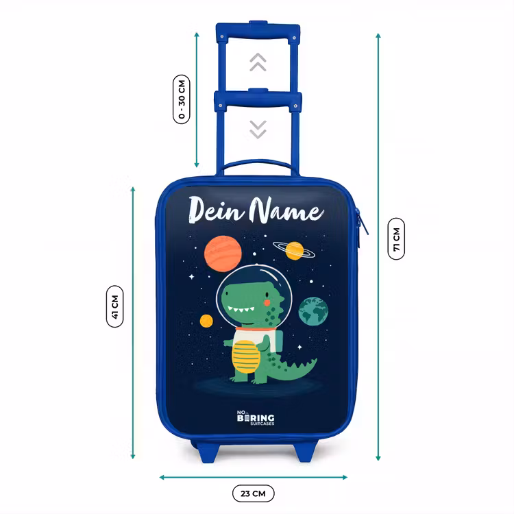Ruimte - Dino - Planeten - Sterren Kinderkoffer - Blauw klein -productfoto_formaten