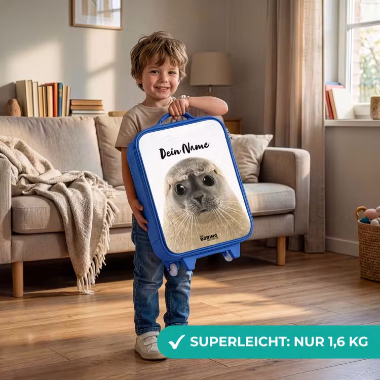 Zyon Zeehond Kinderkoffer - Blauw klein -sfeer2_DE