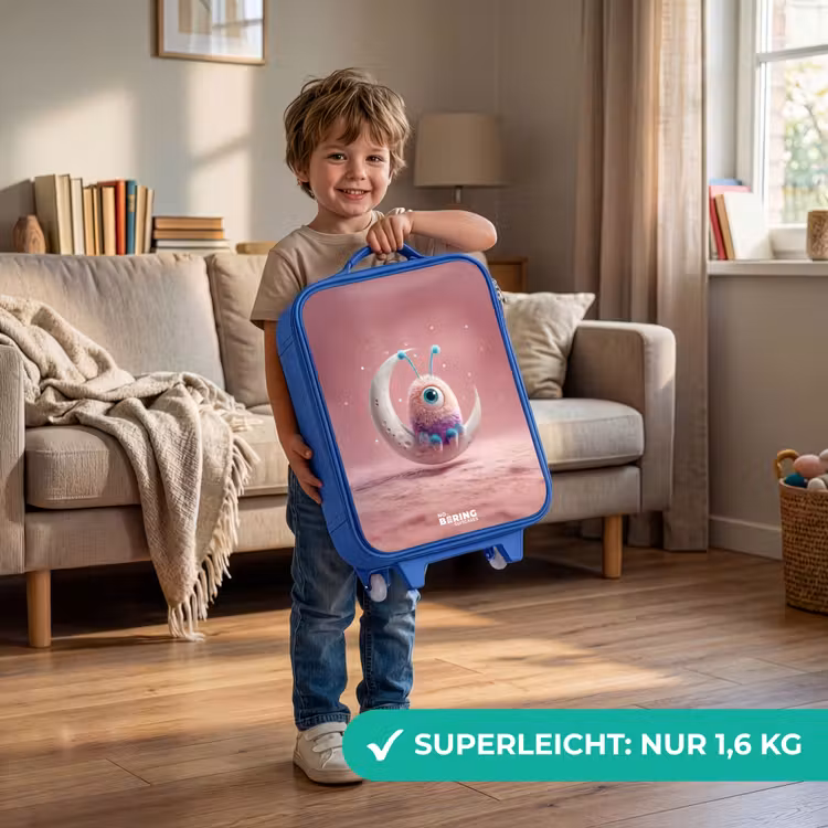 Maanwip met Pluizig Wezentje Kinderkoffer - Blauw klein -sfeer2_DE