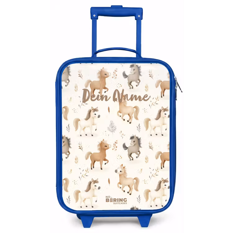 Patroon van veulens in beige en bruin kleuren Kinderkoffer - Blauw klein -zz3dotto