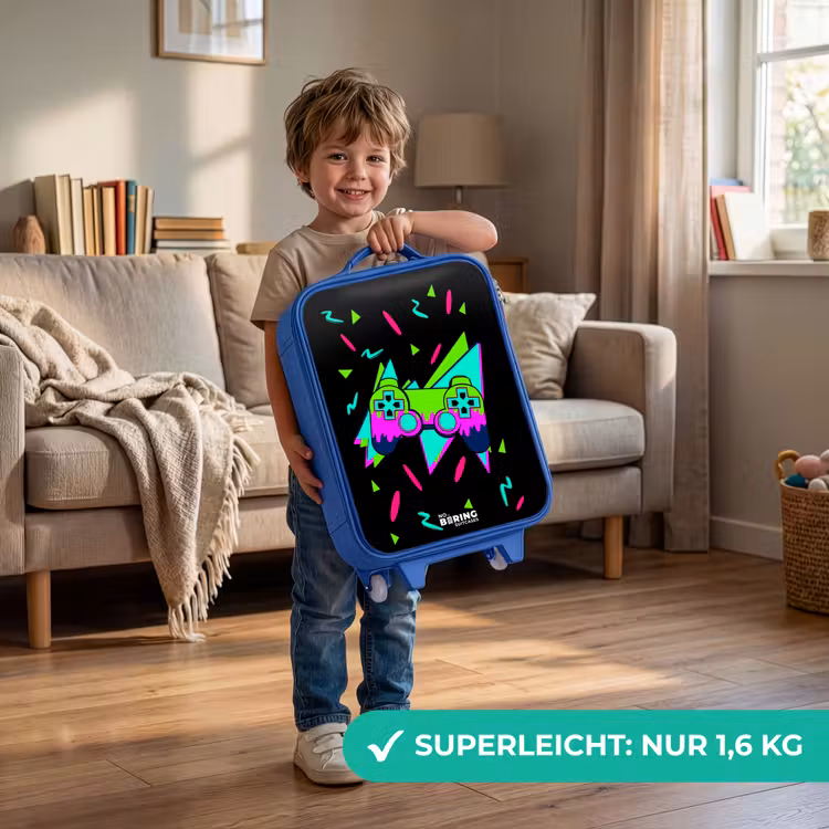 Neon controller op zwart Kinderkoffer - Blauw klein -sfeer2_DE