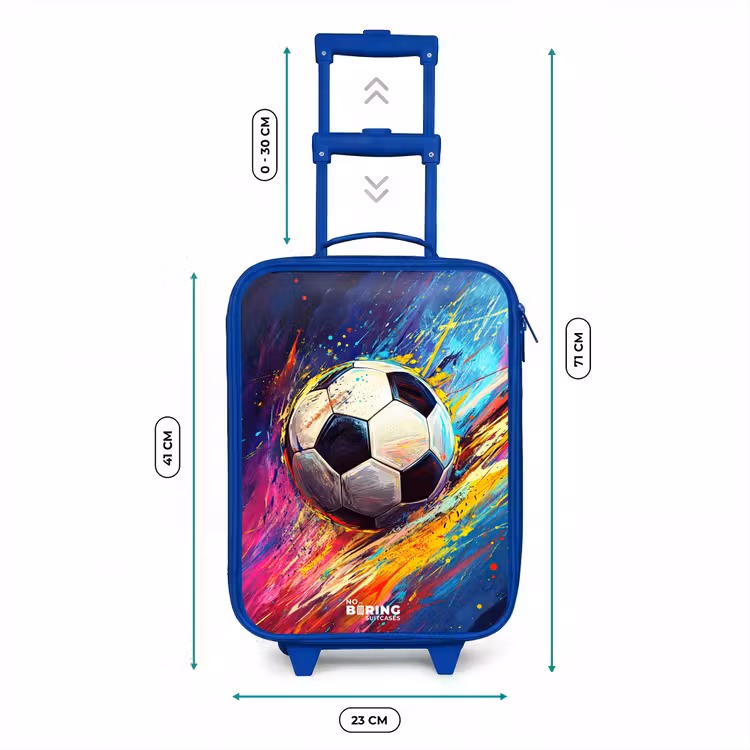 Neon - Voetbal - Kleurrijk Kinderkoffer - Blauw klein -productfoto_formaten