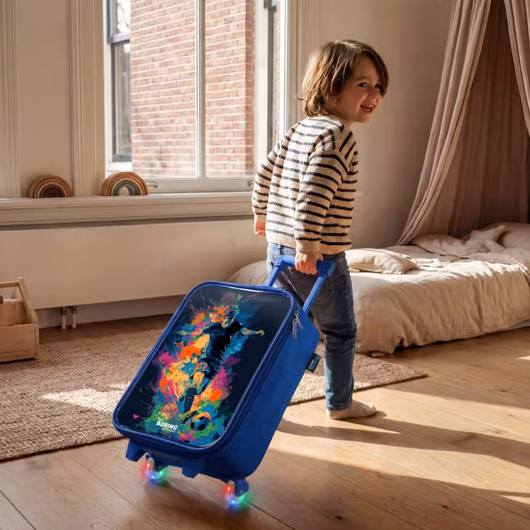 Neon - Voetballer - Kleurrijk Kinderkoffer - Blauw klein -sfeer1