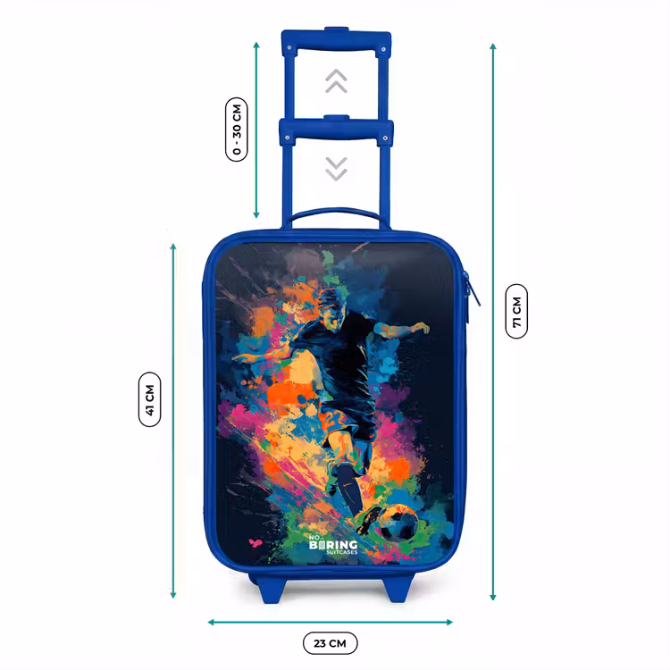Neon - Voetballer - Kleurrijk Kinderkoffer - Blauw klein -productfoto_formaten