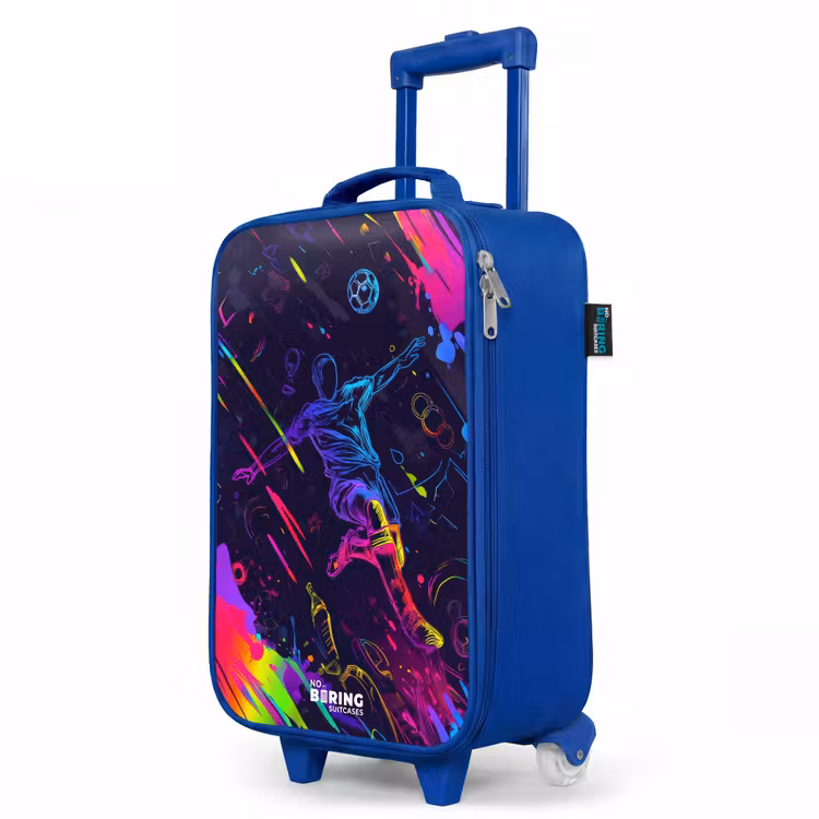 Neon actievolle voetbalspeler Kinderkoffer - Blauw klein -productfoto_schuin