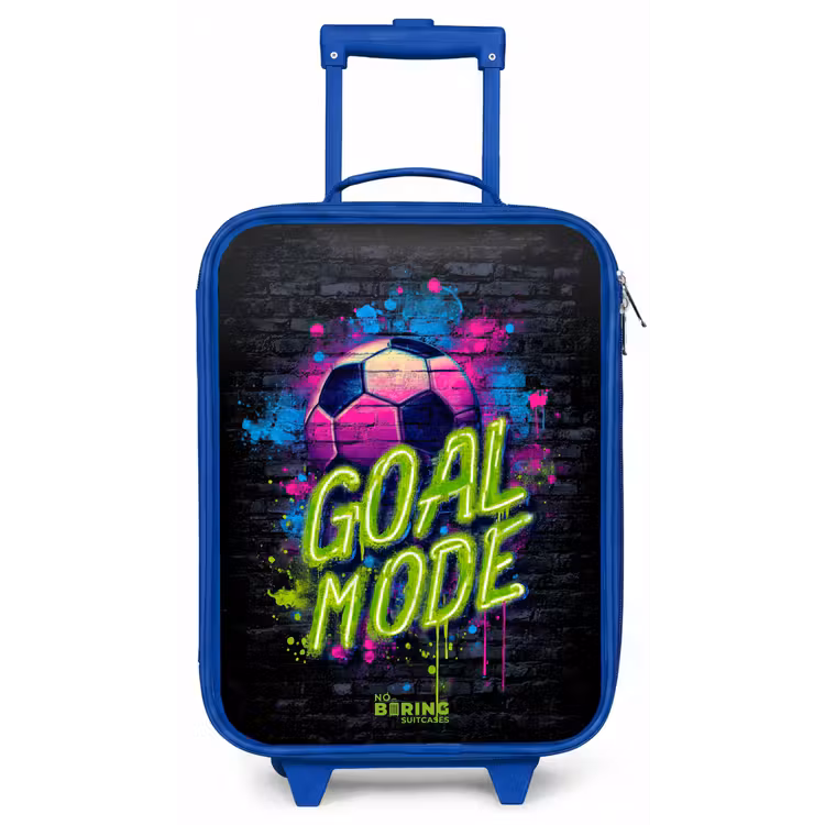 Neon - Graffiti - Voetbal - Kleurrijk Kinderkoffer - Blauw klein -zz3dotto