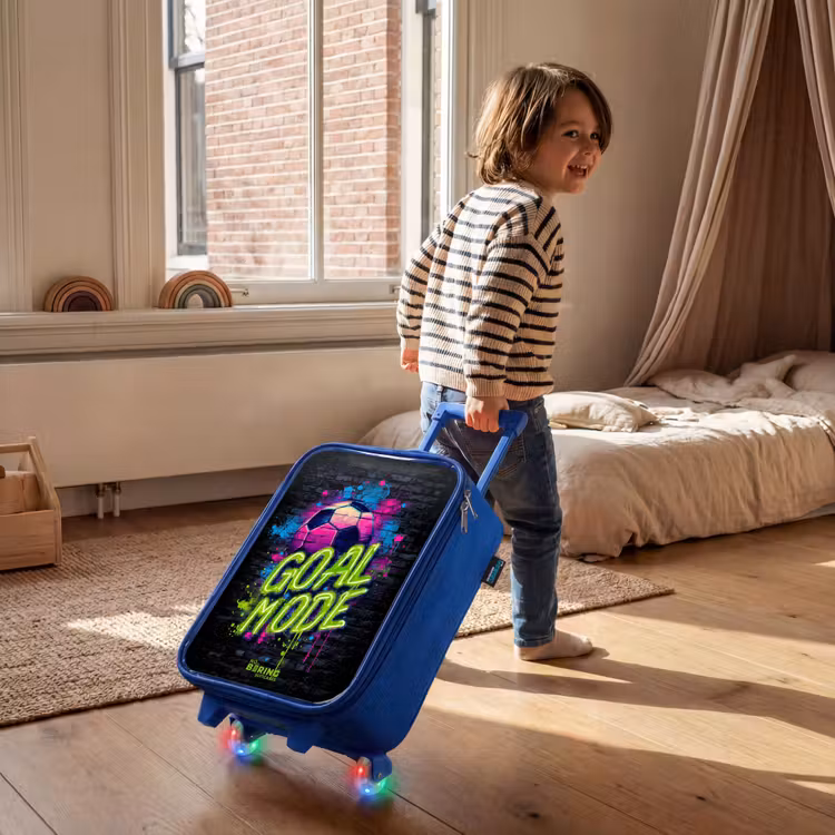 Neon - Graffiti - Voetbal - Kleurrijk Kinderkoffer - Blauw klein -sfeer1