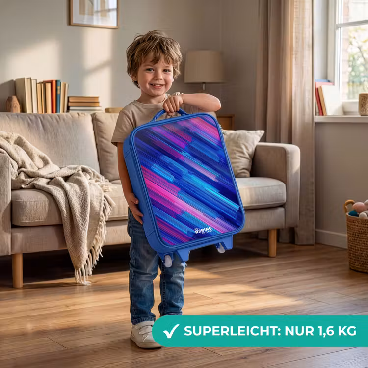 Neon - Strepen - Abstract - Blauw - Roze Kinderkoffer - Blauw klein -sfeer2_DE
