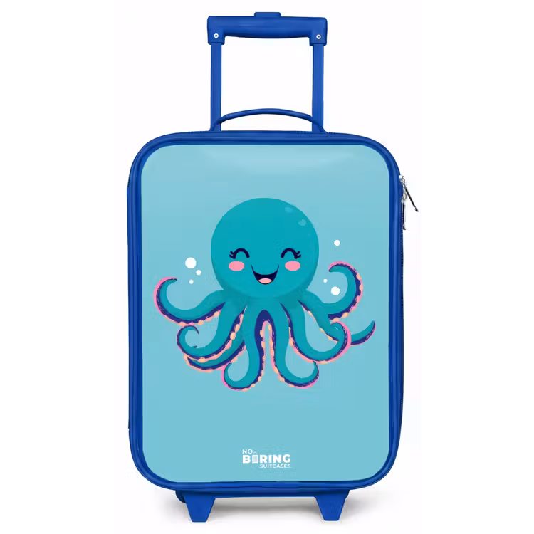 Octopus - Water - Blauw Kinderkoffer - Blauw klein -zz3dotto