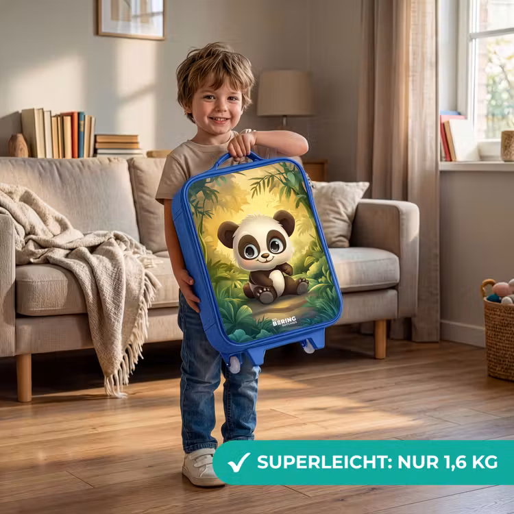 Panda - Bamboebos - Groen Kinderkoffer - Blauw klein -sfeer2_DE