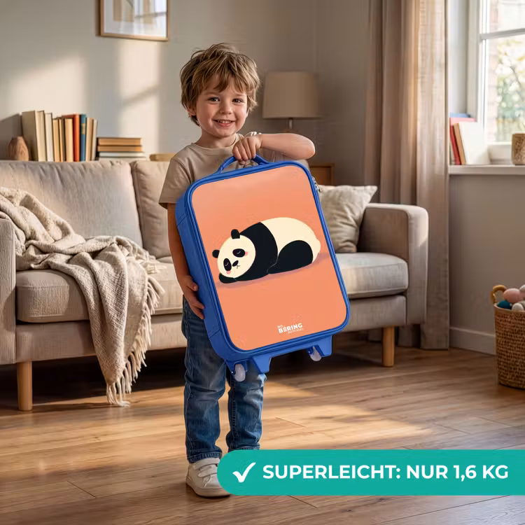 Panda - Slapen - Oranje Kinderkoffer - Blauw klein -sfeer2_DE