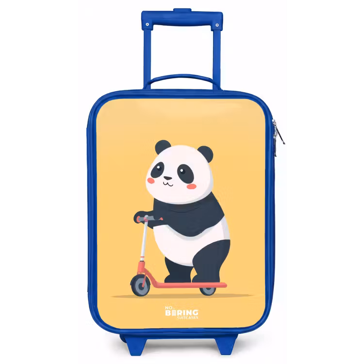 Panda - Step - Geel Kinderkoffer - Blauw klein -zz3dotto